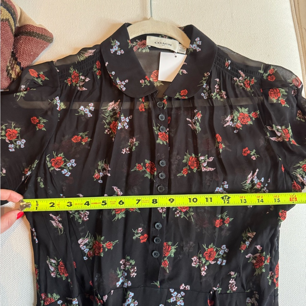 Coach Black Floral Midi Dress - Picture 10 of 12